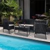 51VqnPIoDyL._SL500_.jpg bigzzia Salon de Jardin Meubles de Jardin en Résine Tressée 4 Personnes avec 2 Fauteuils, 1 Canapé 2 Places et 1 Table (Noir)