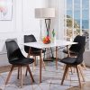 H.J WeDoo Lot de 6 Chaise de Salle à Manger Scandinave, Chaise Rembourrée pour Salle à Manger, Cuisine, Chambre - Noir
