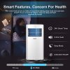 pasapair Climatiseur Portable-4 en 1 Refroidisseur d'air Ventilateur Déshumidificateur,9000BTU/h pour chambre jusqu'à 26㎡-Minuterie 24h/Télécommande/Set Isolation fenêtre/Eco R290 [Classe énergie A]