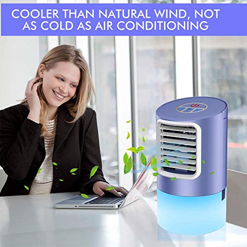ventilateur à 3 vitesses pour bureau en plein air et en extérieur Ventilateur de climatisation portable avec batterie rechargeable et poignée 