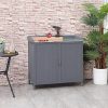 51bS6HgfxwL._SL500_.jpg Outsunny Armoire de Rangement de Jardin sur Pied, Table de rempotage 2 en 1 Double Porte, étagère, Plateau métal galvanisé - Gris