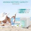 51bayVuxqS._SL500_.jpg Refroidisseur d'air portable - Boîte à glaçons intégrée - Batterie 2000 mAh - Petit climatiseur alimenté par USB - Mini refroidisseur d'air mobile - Pour la maison, le bureau, le dortoir, l'extérieur