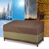51cM89n-6LS._SL500_.jpg Housse de canapé de Patio Eventronic Heavy Duty, Housse de canapé 2 Places 100% imperméable pour l'extérieur, Housses pour Meubles de Jardin avec Ventilation et poignée,café et Vert Noir