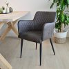 51dZNG5OgPL._SL500_.jpg Damiware Rose Chaise avec Accoudoir | Salle à Manger Confort Revêtement en Tissu (Stone)
