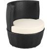 51gWY6zvssL._SL500_.jpg TecTake 800690 Salon de Jardin encastrable 2 Personnes en résine tressée, Structure en Aluminium, 2 Fauteuils et 1 Table, Pot de Fleur et Coussins Inclus - Plusieurs Coloris - (Noir | no. 403139)