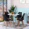 H.J WeDoo Lot de 6 Chaise de Salle à Manger Scandinave, Chaise Rembourrée pour Salle à Manger, Cuisine, Chambre - Noir