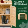 51iElckygZL._SL500_.jpg Outsunny Armoire de Jardin sur Pied avec Plateau - Double Porte, étagère - Bois de Sapin pré-huilé