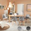 TecTake 800854 Lot de 6 Chaises de Salle à Manger Style Scandinave Mobilier d´Intérieur Pieds Bois Massif Design Moderne – Diverses Couleurs (Noir)