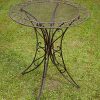 aubaho Salon de Jardin - 1 Table et 2 chaises - Fer - Style Antique - Marron