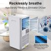 pasapair Climatiseur Portable-4 en 1 Refroidisseur d'air Ventilateur Déshumidificateur,9000BTU/h pour chambre jusqu'à 26㎡-Minuterie 24h/Télécommande/Set Isolation fenêtre/Eco R290 [Classe énergie A]