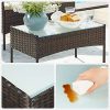 51nKnWs55FL._SL500_.jpg SONGMICS Salon de Jardin Extérieur, Ensemble de Mobilier, Surface Tressée en PE, Table et Chaises, pour Terrasse, Jardin, Balcon, Marron et Taupe GGF004K05