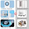 51uGQvvbiCL._SL500_.jpg Climatiseur Mobile, 4 en 1 Refroidisseur d'Air, Ventilateur, Humidification, Purification, Conception sans Lame avec 3 Modes et 3 Vitesses, Équipé d'une Télécommande, 8H réglages de Synchronisation
