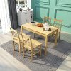 Meerveil Ensemble Table et 4 Chaises, Table de Salle à Manger Massif Pin Bois Style Classique pour Cuisine Salon Maison, 108 x 65 x 73 cm (Couleur Bois)