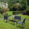 61eVKaIWLVS._SL500_.jpg Sekey Salon de Jardin 4 Places, Ensemble de Meubles de Jardin avec 1 Canapé 2 Fauteuils et 1 Table, Coussins Inclusns, Convient aux Patio, Balcon et Terrasse, Gris