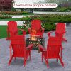 61i0n8qbr1L._SL500_.jpg Outsunny Fauteuil de Jardin Adirondack Grand Confort Porte-gobelet intégré Bois de Sapin traité Peint Rouge
