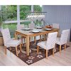 Mendler Lot de 6 chaises de séjour Littau, Tissu Words Fabric, Pieds clairs