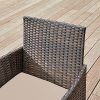 61zzC8b3ocL._SL500_.jpg SONGMICS Salon de Jardin Extérieur, Ensemble de Mobilier, Surface Tressée en PE, Table et Chaises, pour Terrasse, Jardin, Balcon, Marron et Taupe GGF004K05