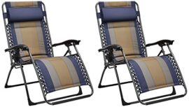 Amazon Basics Lot de 2 fauteuils relax pliants et rembourrés, Bleu