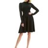 AmélieBoutik Robe en tricot à col montant et évasé pour AmélieBoutik Robe en tricot à col montant et évasé pour femme - Noir - Taille XS