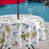 Benson Mills Nappe Anti-déversement pour intérieur et extérieur pour Printemps/été/fête/Pique-Nique Benson Mills Nappe Anti-déversement pour intérieur et extérieur pour Printemps/été/fête/Pique-Nique 70" Round with Umbrella Hole Motif Floral