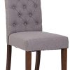CLP Chaise De Salle A Manger Lisburn en Velours Ou CLP Chaise De Salle A Manger Lisburn en Velours Ou Tissu I Piètement en Bois De CaoutchoucI Dossier Capitonné I Confort Et Stabilité, Couleur:Gris, matière:Tissu