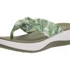 Clarks Tongs Arla Glison pour femme, Impression textile blanche, 37 EU