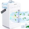 Climatiseur portable,Manwe Mini refroidisseur d'air 4 en 1,Oscillation à 90 Climatiseur portable,Manwe Mini refroidisseur d'air 4 en 1,Oscillation à 90 °,4 Vitesses,2 Modes de pulvérisation,minuterie 2/4/6H,Pour chambre/bureau/VR
