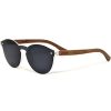 GOWOOD Lunettes de soleil femmes et hommes rondes en bois GOWOOD Lunettes de soleil femmes et hommes rondes en bois de noyer avec verres une pièce noir polarisées