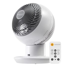 IRIS USA, Inc. Woozoo PCF-SDC18T Ventilateur de circulateur oscillant personnel compact avec télécommande, grand format, blanc