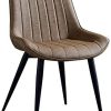 LLLD Chaises De Salle À Manger en Cuir Artificiel De Bureau Tabouret en Fer Forgé Jambes Chaise De Salon Scandinave Chaise De Bureau (Color : Camel)