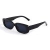 Long Keeper Lunettes de Soleil Rectangulaires Vintage Protection UV400 Lunettes Carrées Rétro pour Femmes Homme(Noir)