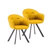 Marque Amazon - Movian Flow - Lot de 2 chaises de Marque Amazon - Movian Flow - Lot de 2 chaises de salle à manger, Jaune moutarde