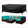SIRUITON Housse Salon de Jardin pour Meubles de Jardin Imperméable SIRUITON Housse Salon de Jardin pour Meubles de Jardin Imperméable 420D Tissu Oxford Noir (250 x 250 x 90cm)