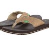 Sanuk Men's Fault Line Thong Sandal (12 D(M) US, Tan,Brown)