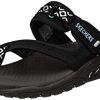 Skechers Reggae-Zig Swag, Tongs Femme, Noir blanc, 36.5 EU Skechers Reggae-Zig Swag, Tongs Femme, Noir blanc, 36.5 EU