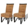 vidaXL 2X Chaise Salle à Manger Abaca Marron Chaise de vidaXL 2X Chaise Salle à Manger Abaca Marron Chaise de Cuisine Chaise à Manger