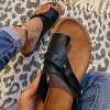 61IvAodOipL._AC_.jpg Sandales pour femme - Tongs en cuir - Pantoufles à bout ouvert