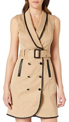 Morgan Robe Trench Risette Casual Dress Femme