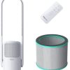 Pro Breeze Ventilateur Colonne sans pales avec Purification de l'air Pro Breeze Ventilateur Colonne sans pales avec Purification de l'air - Ventilateur Tour Silencieux de 81 cm avec 9 vitesses, 5 modes, Oscillation à 80°, Filtre HEPA & Télécommande - Blanc