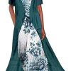 Robe Femme Ete Longue Boheme Pas Cher Rouge 2022 Coton Robe Femme Ete Longue Boheme Pas Cher Rouge 2022 Coton Fluide Chic et Elegant Robe Longue Imprimé Floral Robe Bretelles Col Rond Robe Deux Pièces Cardigan Tulle Manches Courtes Grande Taille