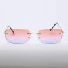 SY SEEYOU lunettes de soleil verre transparent multicolores rectangulaire (Rose bleu)