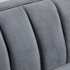 HOMCOM Canapé 3 Places Style Art Déco piètement Acier doré revêtement Velours Gris