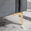 HOMCOM Canapé 3 Places Style Art Déco piètement Acier doré revêtement Velours Gris