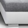 41yn9qjCLIL._AC_.jpg Canapé d'angle Simon 255 cm - Convertible et réversible avec Coffre - 3 Places - Simili Blanc/Tissu Gris + 2 poufs