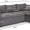 Canapé d'angle réversible, convertible en microfibre avec coffre 3 Places