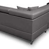Canapé d'angle gris convertible 5 places avec coffre de rangement en microfibre
