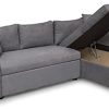 Canapé d'angle réversible, convertible en microfibre avec coffre 3 Places