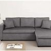 Canapé d'angle réversible, convertible en microfibre avec coffre 3 Places