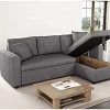 Canapé d'angle réversible, convertible en microfibre avec coffre 3 Places