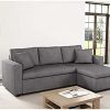 Canapé d'angle réversible, convertible en microfibre avec coffre 3 Places